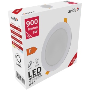 Avide LED Beépíthető Kerek Mennyezeti Lámpa Műanyag 9W WW 3000K Kerek