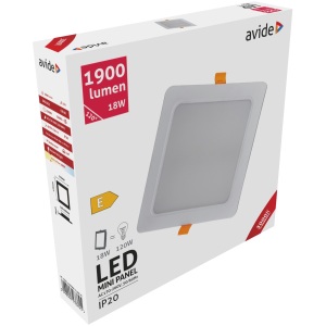 Avide LED Beépíthető Négyzetes Mennyezeti Lámpa Műanyag 18W WW 3000K Négyzetes