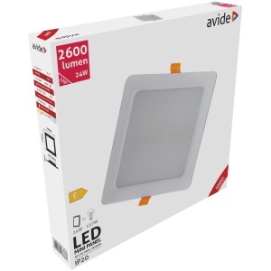 Avide LED Beépíthető Négyzetes Mennyezeti Lámpa Műanyag 24W WW 3000K Négyzetes