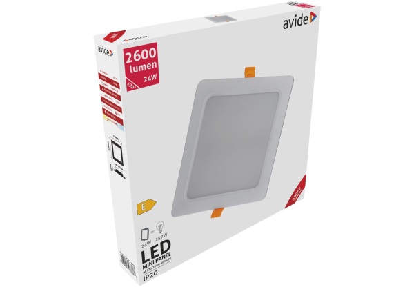 Avide LED Beépíthető Négyzetes Mennyezeti Lámpa Műanyag 24W WW 3000K Négyzetes