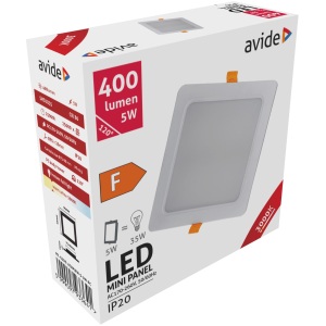 Avide LED Beépíthető Négyzetes Mennyezeti Lámpa Műanyag 5W WW 3000K Négyzetes
