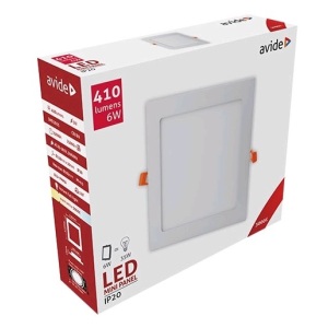 Avide LED Beépíthető Négyzetes Mennyezeti Lámpa ALU Szatén Nikkel 12W NW 4000K Négyzetes