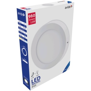 Avide LED Falra Szerelhető Kerek Mennyezeti Lámpa ALU 12W CW 6400K Kerek