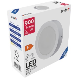 Avide LED Falra Szerelhető Kerek Mennyezeti Lámpa Műanyag 9W CW 6400K Kerek