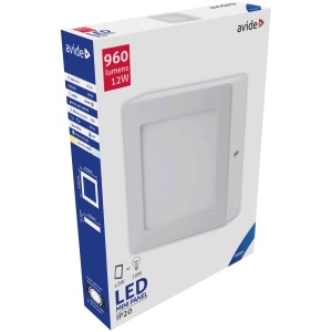 Avide LED Falra Szerelhető Négyzetes Mennyezeti Lámpa ALU 12W CW 6400K Négyzetes