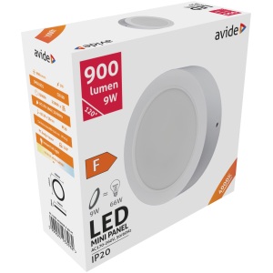Avide LED Falra Szerelhető Kerek Mennyezeti Lámpa Műanyag 9W NW 4000K Kerek