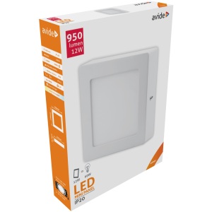 Avide LED Falra Szerelhető Négyzetes Mennyezeti Lámpa ALU 12W NW 4000K Négyzetes