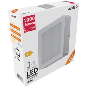 Avide LED Falra Szerelhető Négyzetes Mennyezeti Lámpa Műanyag 24W CW 6400K Négyzetes