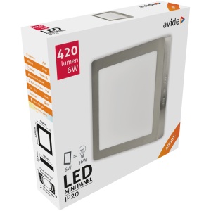 Avide LED Falra Szerelhető Négyzetes Mennyezeti Lámpa ALU 24W CW 6400K Négyzetes