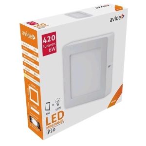 Avide LED Falra Szerelhető Négyzetes Mennyezeti Lámpa ALU 12W CW 6400K Négyzetes