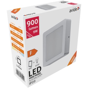 Avide LED Falra Szerelhető Négyzetes Mennyezeti Lámpa Műanyag 9W NW 4000K Négyzetes