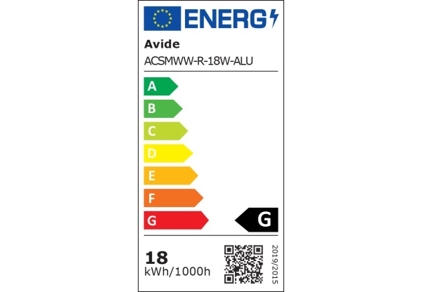 Avide LED Falra Szerelhető Kerek Mennyezeti Lámpa ALU 18W WW 3000K Kerek