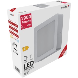 Avide LED Falra Szerelhető Négyzetes Mennyezeti Lámpa Műanyag 18W WW 3000K Négyzetes
