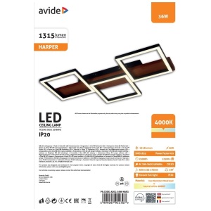 Avide Design Mennyezeti Lámpa Theo 65W RF Távirányítóval Mennyezeti