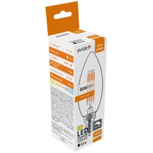 Avide LED Opál Filament Candle 4W E14 NW 4000K Gyertya