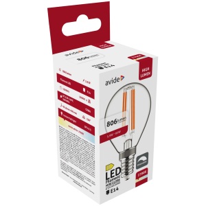 Avide LED Filament Mini Globe 5.9W E14 WW 2700K Fényerőszabályozható Mini Gömb