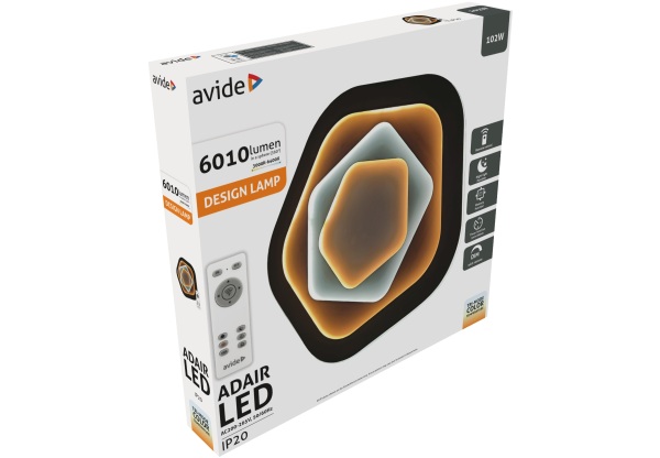 Avide Design Mennyezeti Lámpa Adair 102W(51+51) RF Távirányítóval Mennyezeti