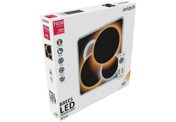 Avide Design Mennyezeti Lámpa Brees 90W (45+45) RF Távirányítóval Mennyezeti