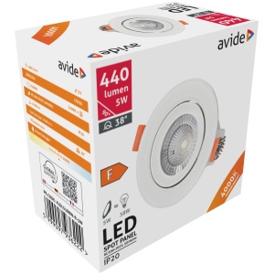 Avide LED Beépíthető Spot 38° Kerek 7W WW 3000K LED-es