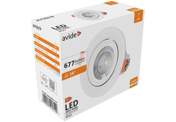 Avide LED Beépíthető Spot 38° Kerek 7W NW 4000K LED-es