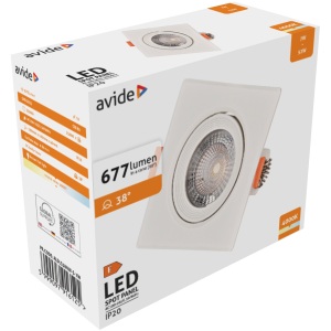 Avide LED Beépíthető Spot 38° Négyzetes 7W NW 4000K LED-es