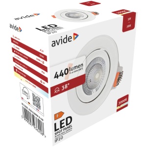 Avide LED Beépíthető Spot 38° Kerek 7W CW 6400K LED-es