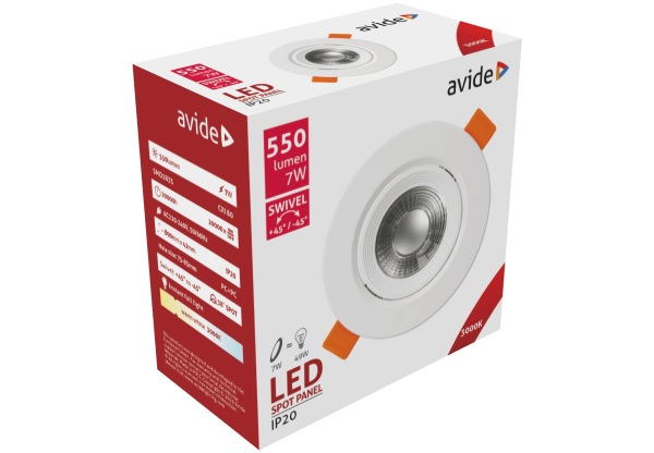 Avide LED Beépíthető Spot 38° Kerek 7W WW 3000K LED-es