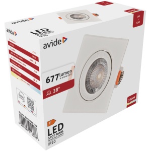 Avide LED Beépíthető Spot 38° Négyzetes 7W NW 4000K LED-es