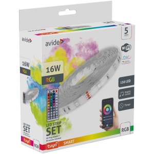 Avide LED Szalag Bliszter 12V 7.2W SMD5050 30LED RGB IP20 3m Szettek