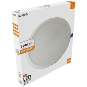 Avide LED Beépíthető Kerek Mennyezeti Lámpa Műanyag 24W CW 6400K Kerek