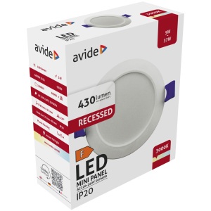 Avide LED Beépíthető Kerek Mennyezeti Lámpa Műanyag 5W WW 3000K Kerek