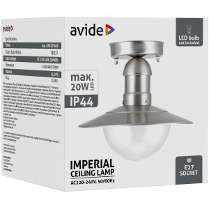 Avide Kültéri Mennyezeti Lámpa Imperial 1xE27 IP44 Antik fehér Falikar