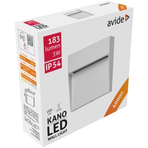 Avide kültéri lépcső lámpa Kano LED 3W NW IP54 105mm Lépcső lámpa