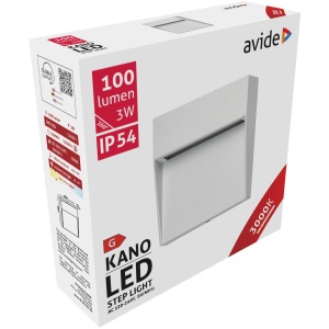 Avide kültéri lépcső lámpa Kano LED 3W WW IP54 105mm Lépcső lámpa