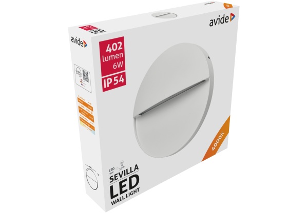 Avide kültéri lépcső lámpa Sevilla LED 6W NW IP54 160mm Lépcső lámpa