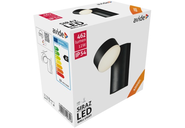 Avide kültéri fali lámpa Siraz LED 12W NW IP54 Fali lámpa