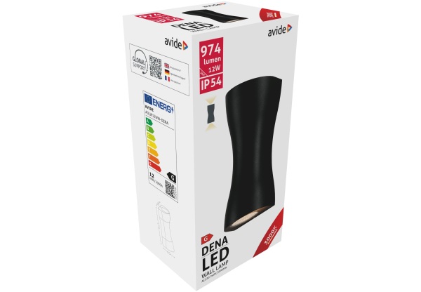 Avide kültéri fali lámpa Dena LED 12W WW IP54 Fali lámpa