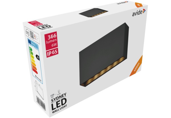 Avide kültéri fali lámpa Sydney LED 6W NW IP65 200mm Fali lámpa