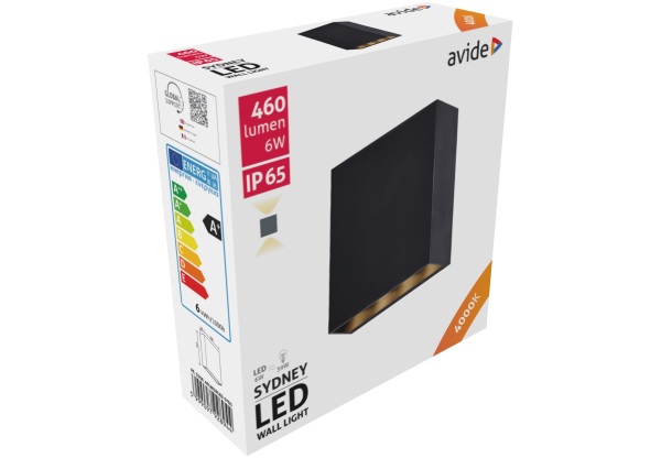 Avide kültéri fali lámpa Sydney 2 irányú LED 6W NW IP65 130mm Fali lámpa