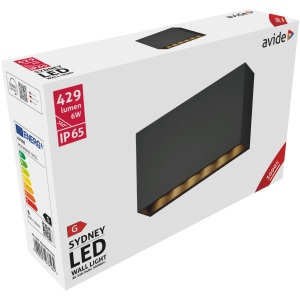 Avide kültéri fali lámpa Sydney LED 6W WW IP65 200mm Fali lámpa