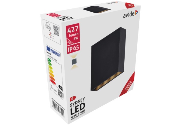 Avide kültéri fali lámpa Sydney 2 irányú LED 6W WW IP65 130mm Fali lámpa