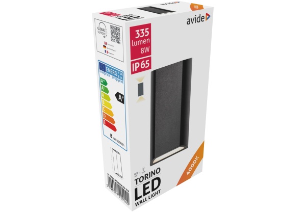 Avide kültéri fali lámpa Torino 2 irányú LED 8W NW IP65 Fali lámpa