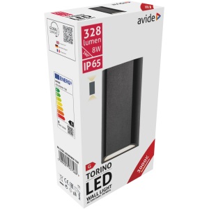 Avide kültéri fali lámpa Torino 2 irányú LED 8W WW IP65 Fali lámpa