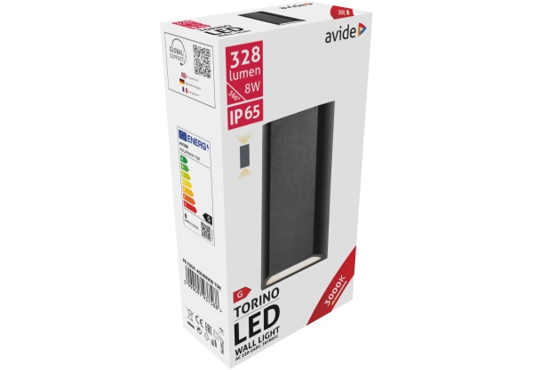 Avide kültéri fali lámpa Torino 2 irányú LED 8W WW IP65 Fali lámpa