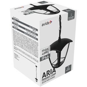 Avide Kültéri Függeszték Lámpa Aria 1050mm 1xE27 Fekete IP44 Falikar