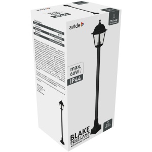 Avide Kültéri Álló Lámpa Blake 1xE27 1200mm Fekete IP44 Álló lámpa