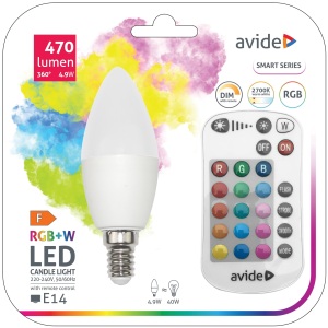 Avide Smart LED GU10 4.2W RGB+W 2700K IR Távirányítóval Távirányítós