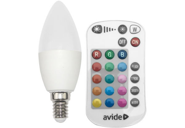 Avide Smart LED Candle 4.9W RGB+W 2700K IR Távirányítóval Távirányítós