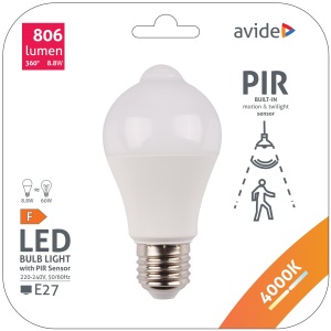 Avide Smart LED Globe A60 8.8W NW 4000K PIR mozgásérzékelővel PIR