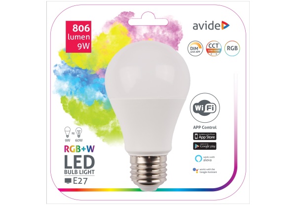 Avide Smart LED Globe A60 9W RGB+W WIFI APP Control WIFI